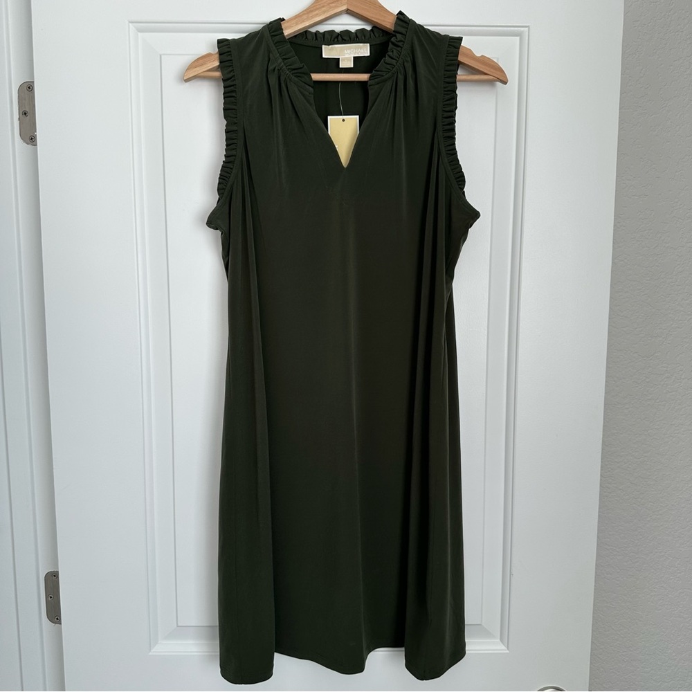 Michael Kors Olive Green Ruffled Dress